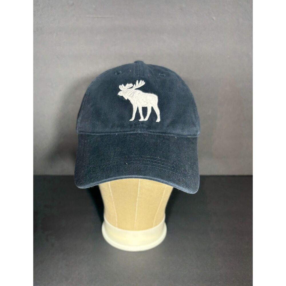 Abercrombie & Fitch Navy Blue Moose Logo Cap Adjustable Strapback Hat Unisex